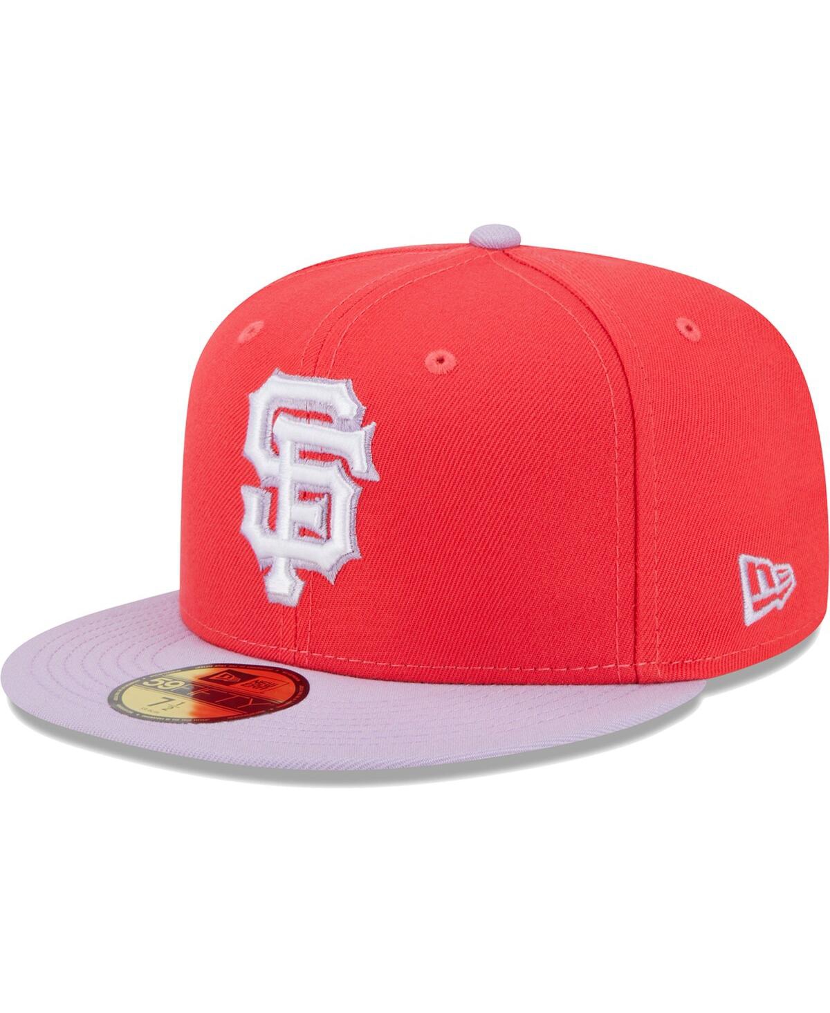 Shop New Era Men's  Red, Lavender San Francisco Giants Spring Color Two-tone 59fifty Fitted Hat In Red,lavender