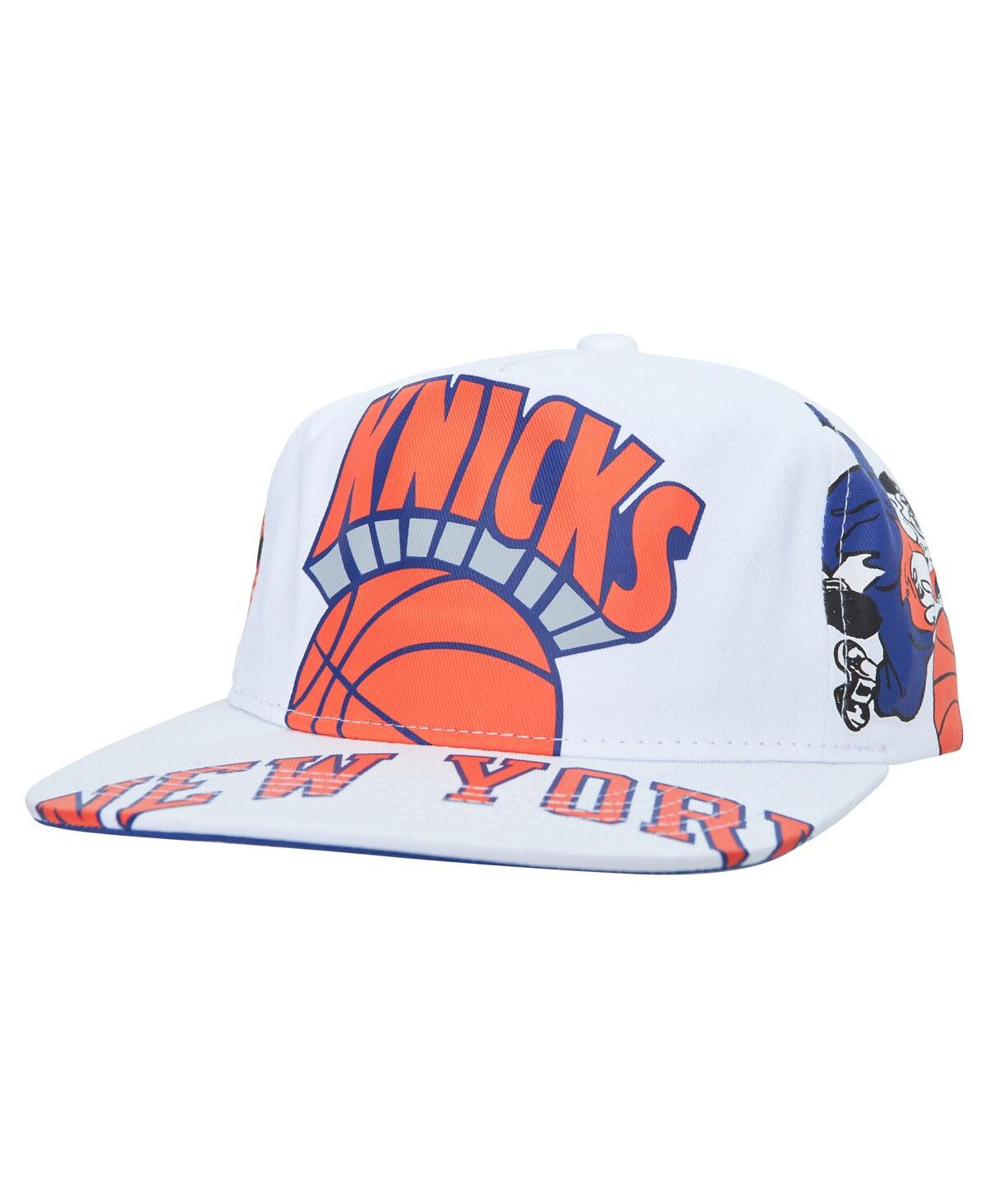 Shop Mitchell & Ness Men's  White New York Knicks Hardwood Classics In Your Face Deadstock Snapback Hat