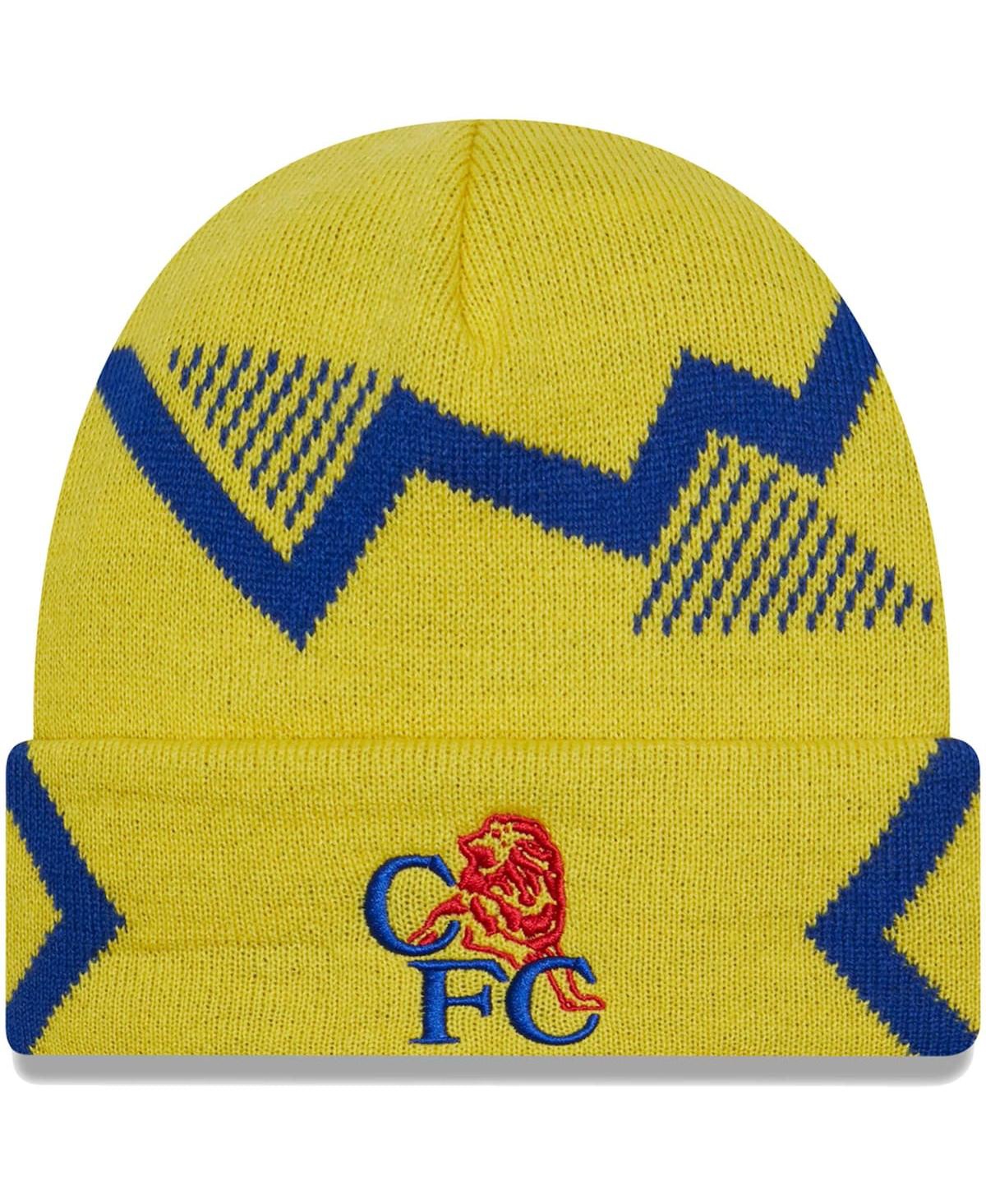 Shop New Era Men's  Yellow Chelsea Retro Short Cuffed Knit Hat