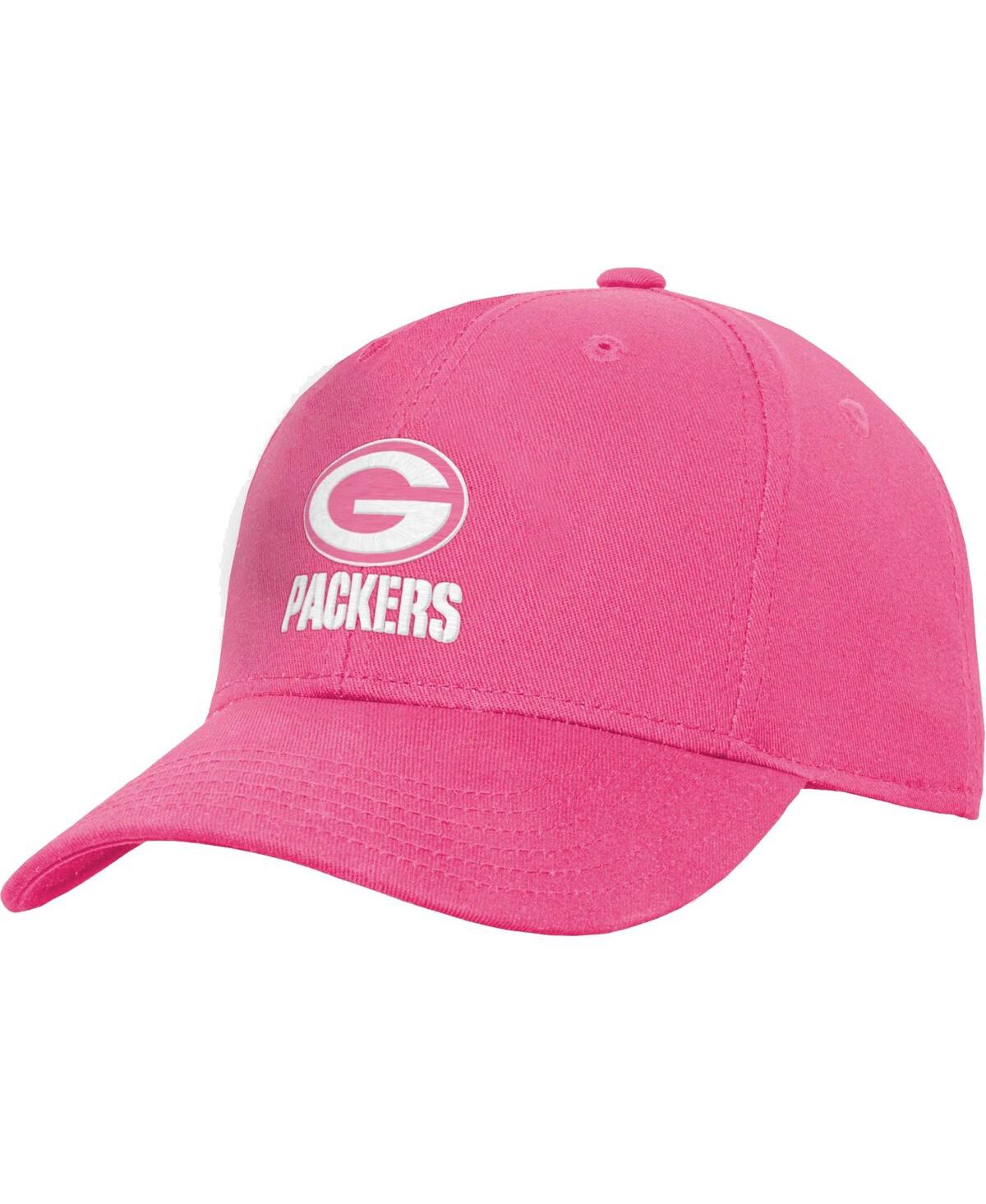 Outerstuff Kids' Big Girls Pink Green Bay Packers Adjustable Hat