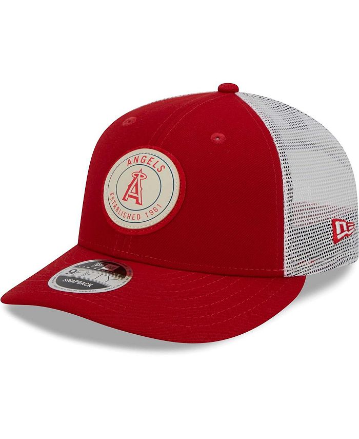 New Era Men's Red Los Angeles Angels Circle Trucker Low Profile 9FIFTY ...