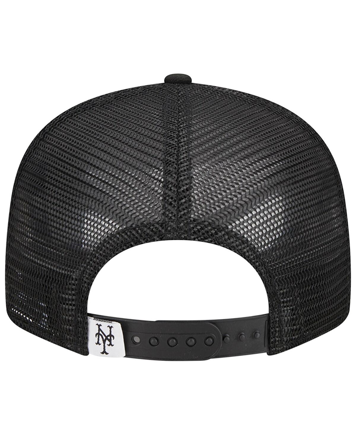 New Era Men's  Black New York Mets Trucker 9fifty Snapback Hat In Black