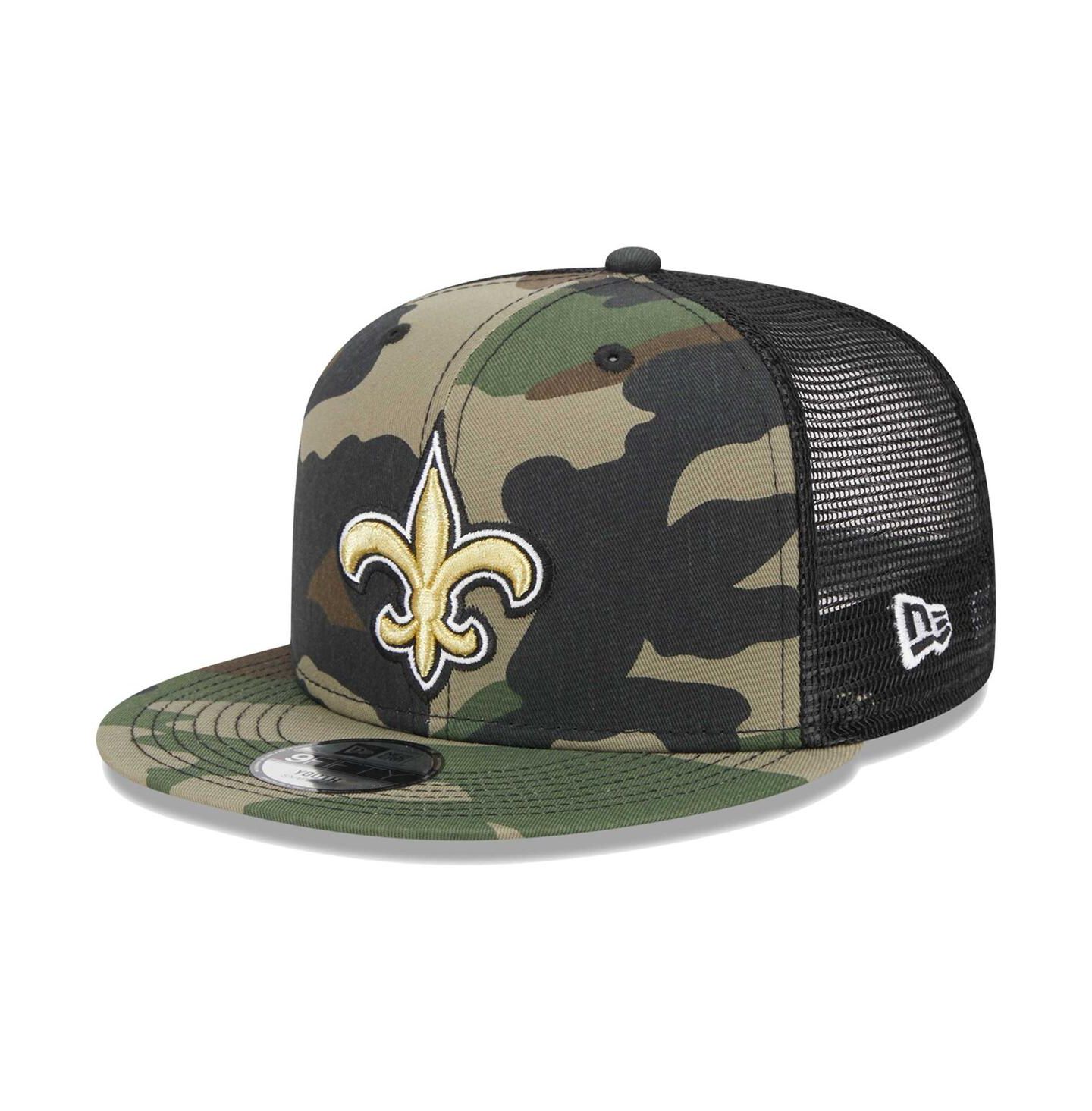 Детская кепка New Era Camo New Orleans Saints Main Trucker 9FIFTY Snapback Hat — фото 1