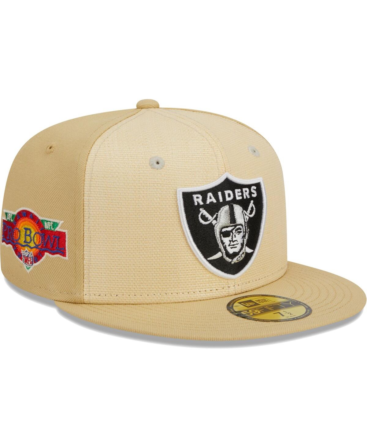 New Era Men's  Khaki Las Vegas Raiders Raffia Front 59fifty Fitted Hat