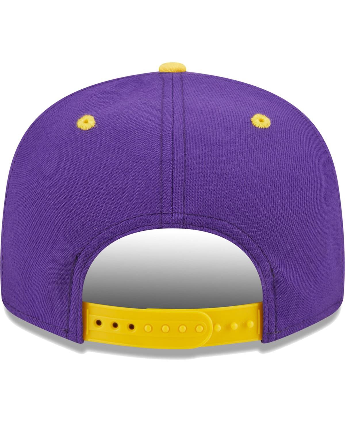 Men's New Era Gold Los Angeles Lakers Stacked Slant 2-Tone 9FIFTY Snapback Hat - Gold