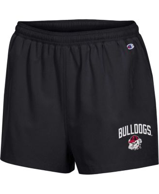 Women's Black Georgia Bulldogs Football Fan High Waist Shorts