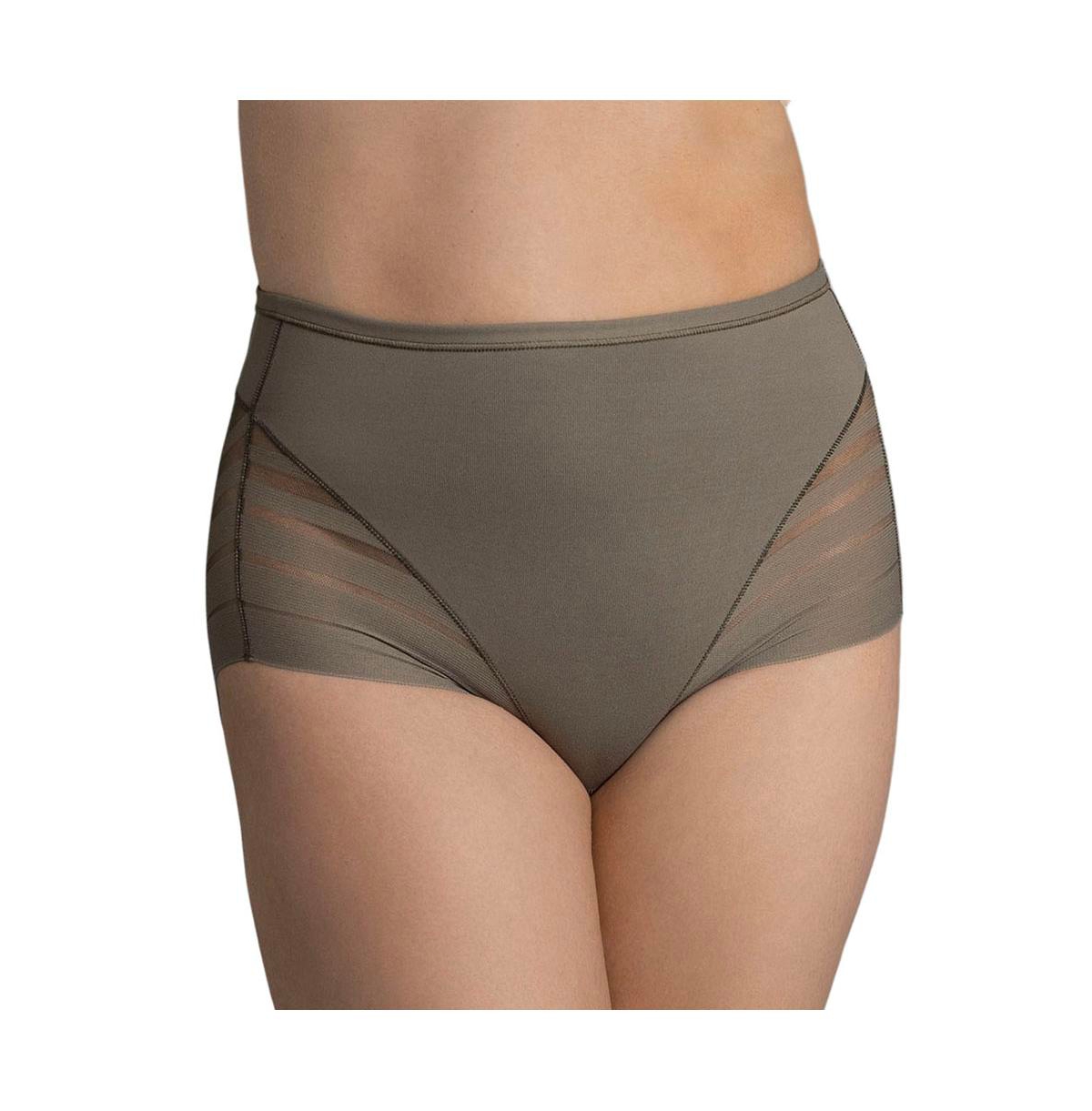 Leonisa Women's Lace Stripe Undetectable Classic Shaper Panty In Olive