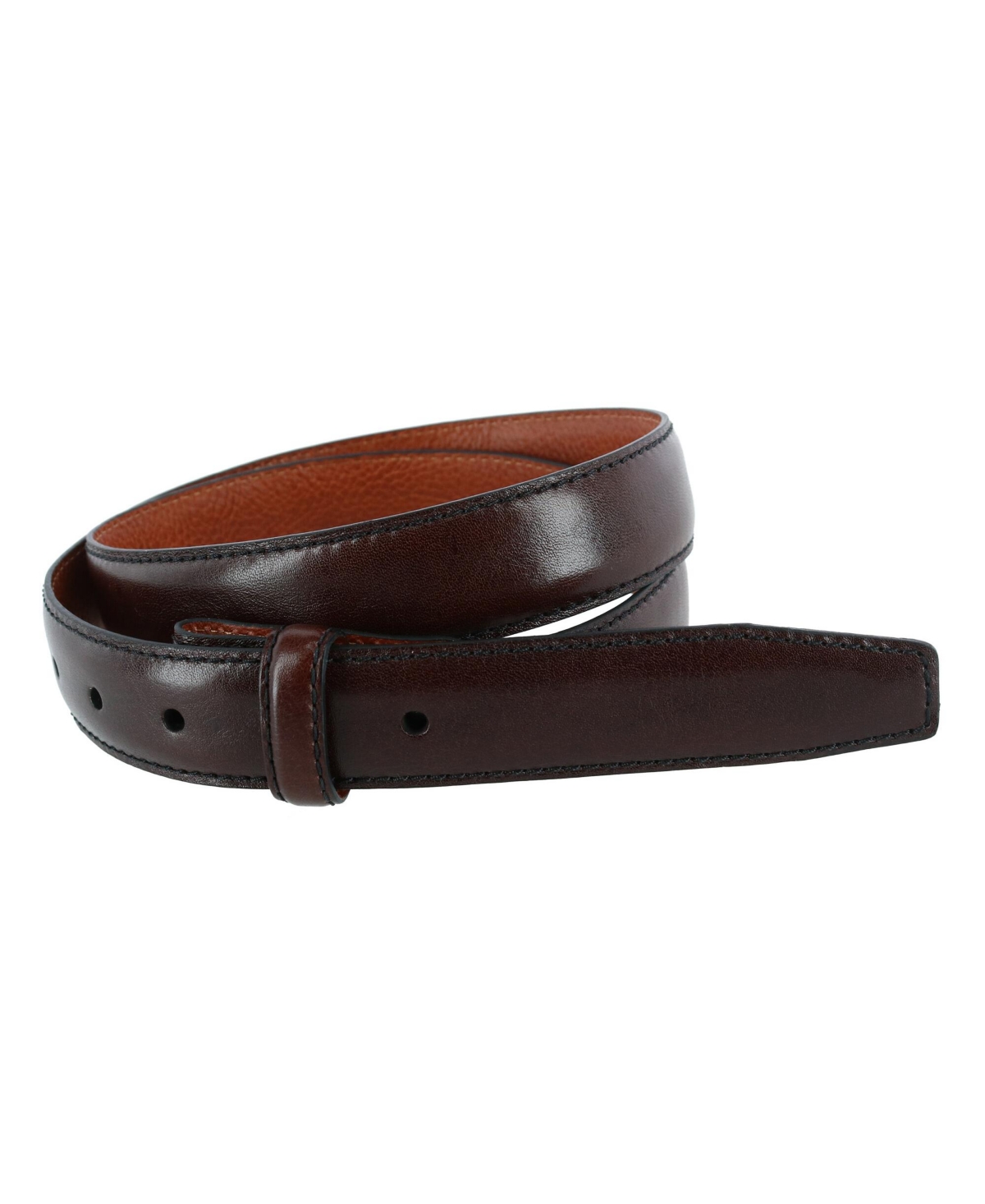 Men's Pebble Grain Leather 30mm Harness Belt Strap - Brown