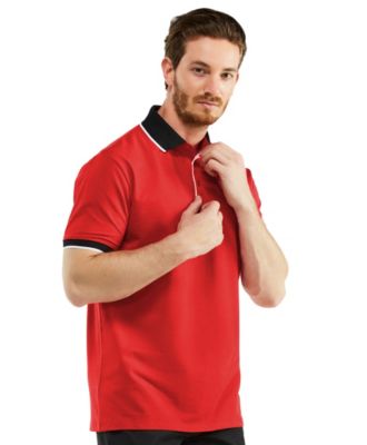 Men's Classic-Fit Cotton-Blend Pique Polo Shirt with Contrast Collar for Big & Tall