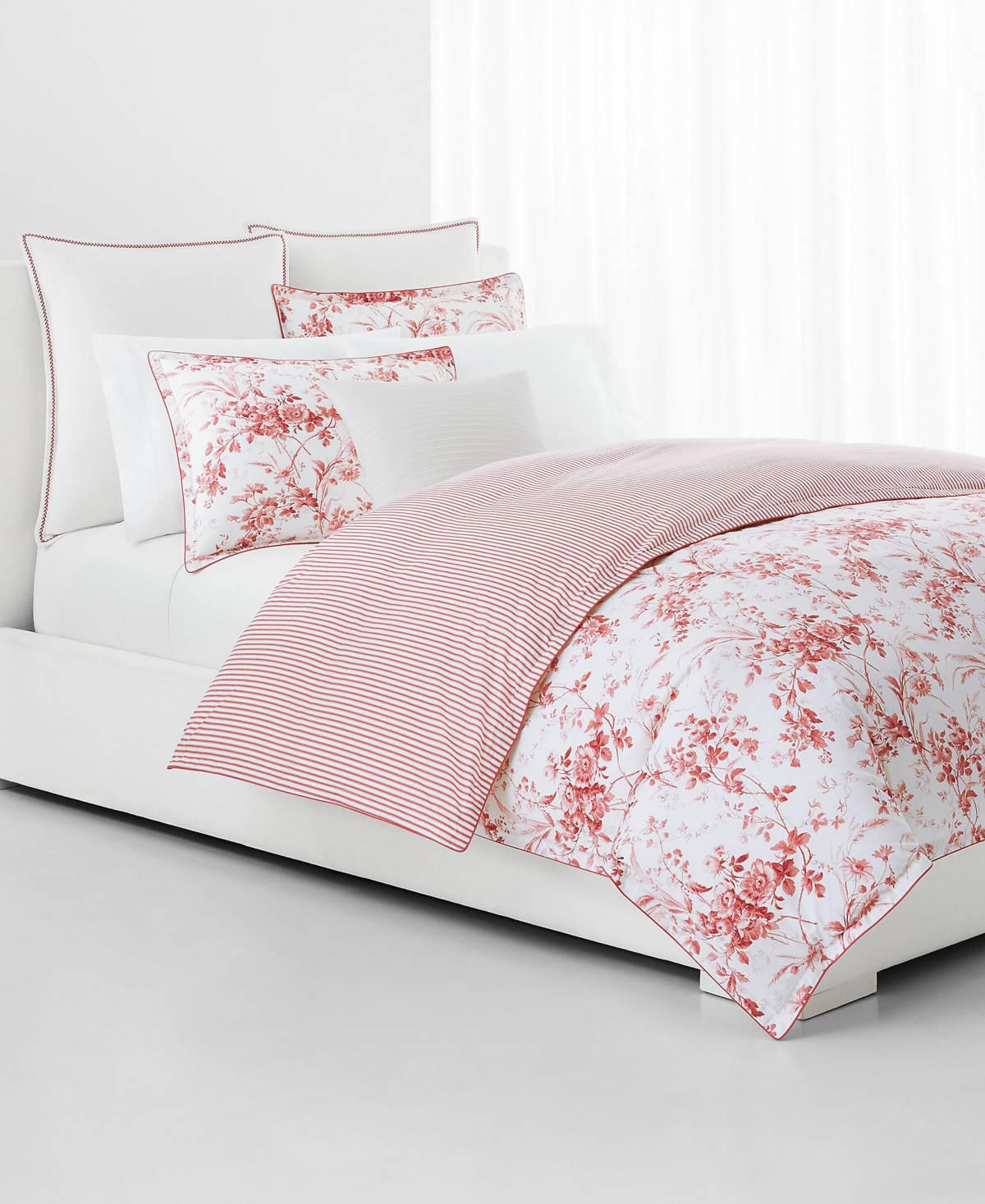 Shop Lauren Ralph Lauren Annie 3-pc. Comforter Set, Full/queen In Red