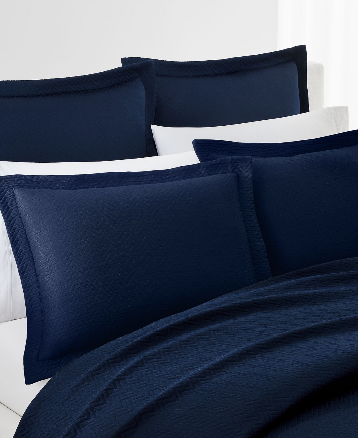 Ralph Lauren Kaia Matelasse Euro Sham In Navy