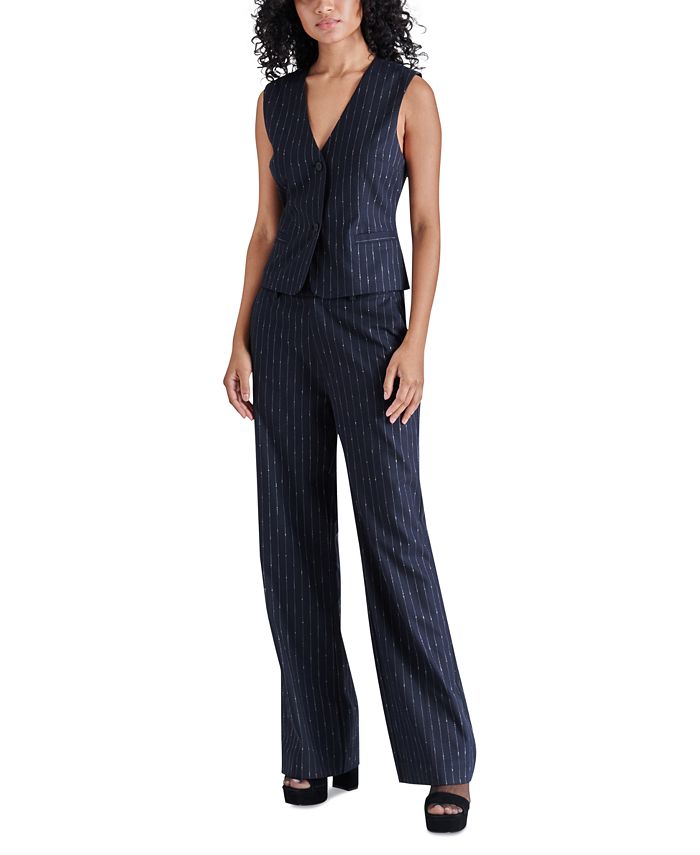 Steve Madden Women's Selene Pinstripe Sleeveless Vest Macy's