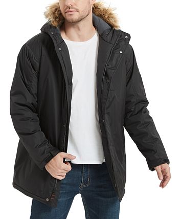Hawke u0026 Co. Men's Hooded Full-Zip Snorkel Jacket with Faux-Fur Trim Hood -  Macy's