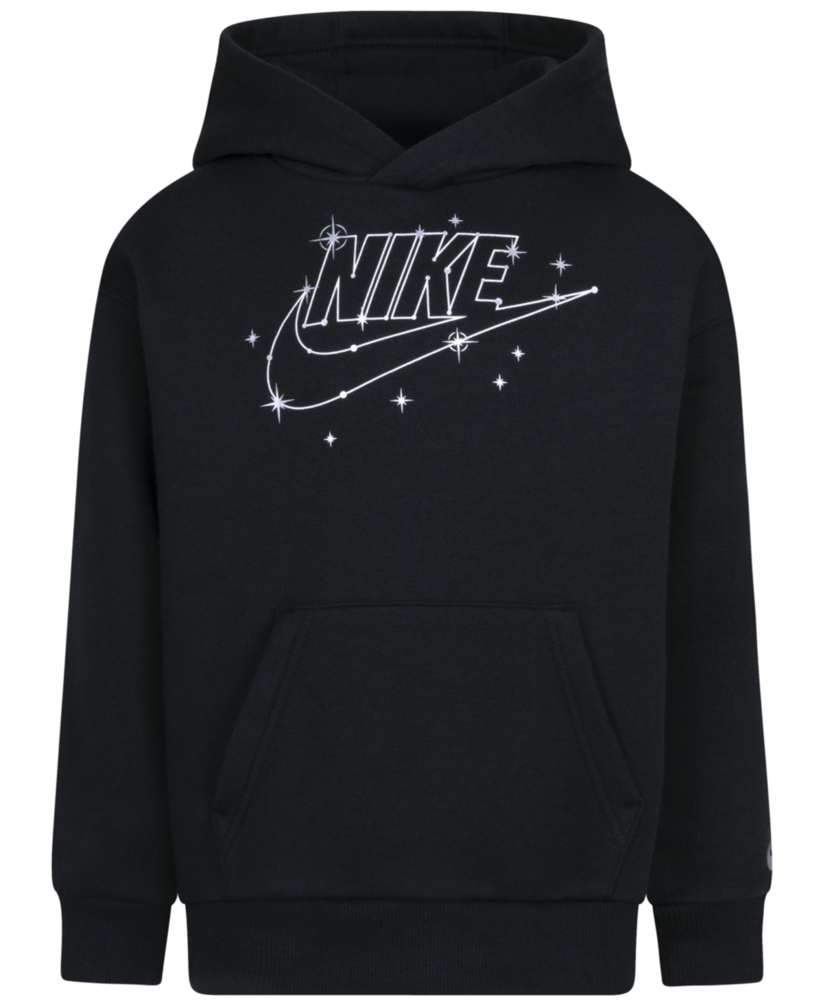 Nike Kids' Little Boys Sportswear Shine Fleece Pullover Hoodie In Black