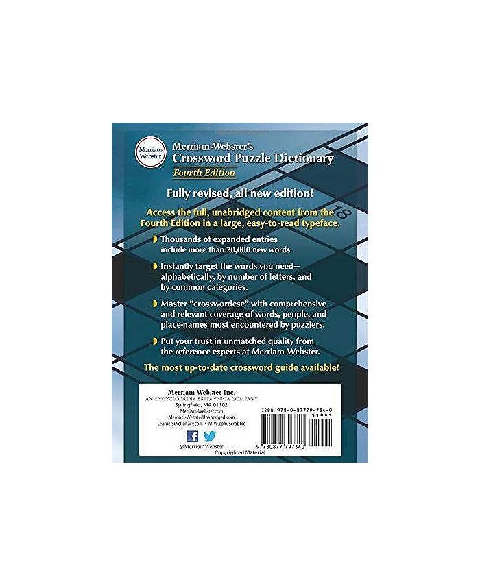 Barnes Noble Merriam Webster #39 s Crossword Puzzle Dictionary Fourth