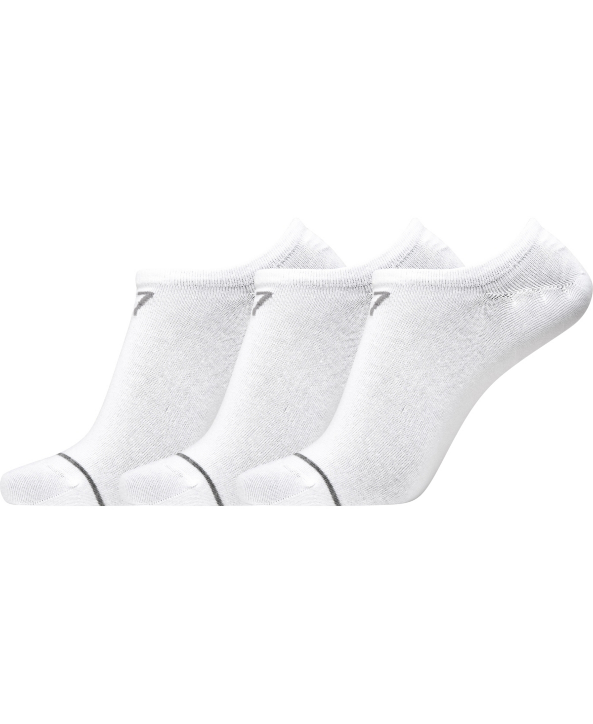 Cr7 Men's Athletic Footie Socks, Pack Of 3 In White