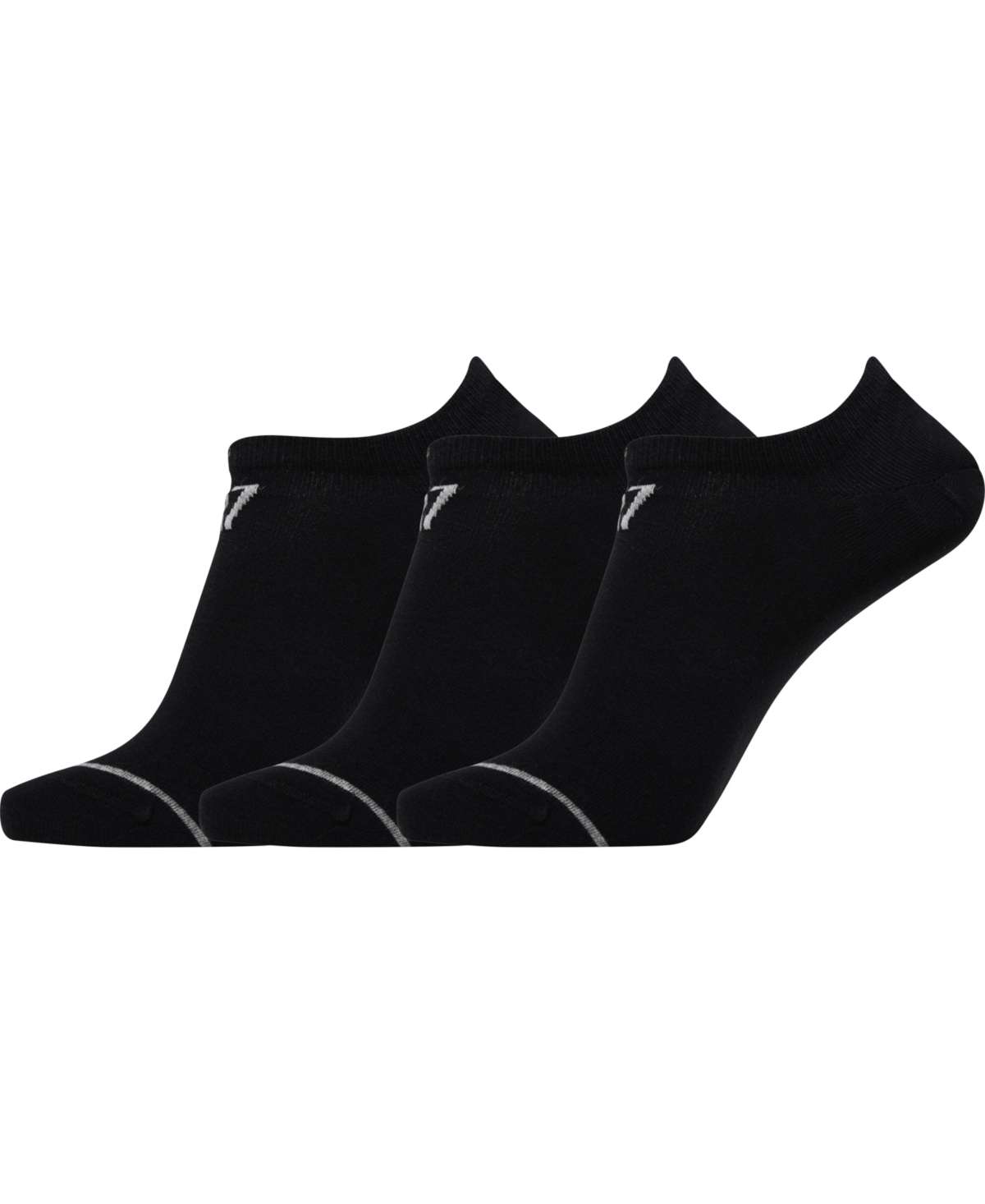 Cr7 Men's Athletic Footie Socks, Pack Of 3 In Black
