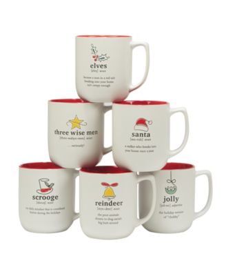 Christmas Fun Sayings 16 oz Mugs Set of 6