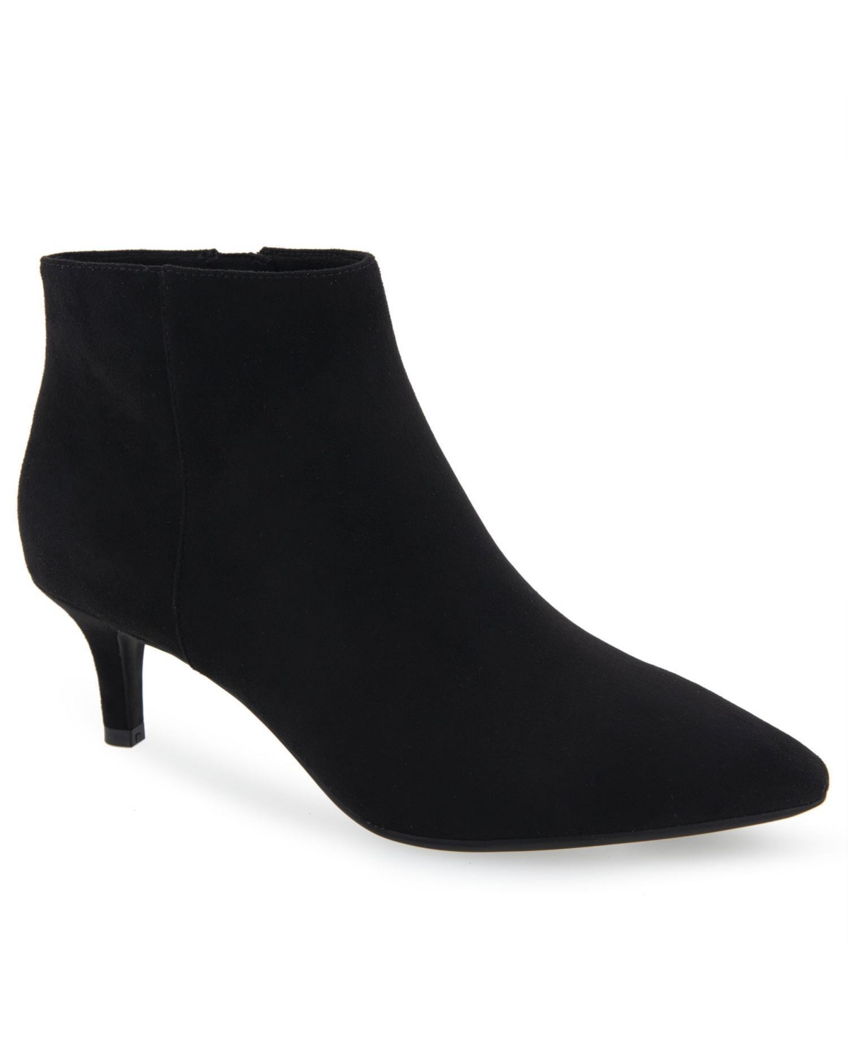 Shop Aerosoles Edith Boot-ankle Boot-mid Heel In Black Faux Suede
