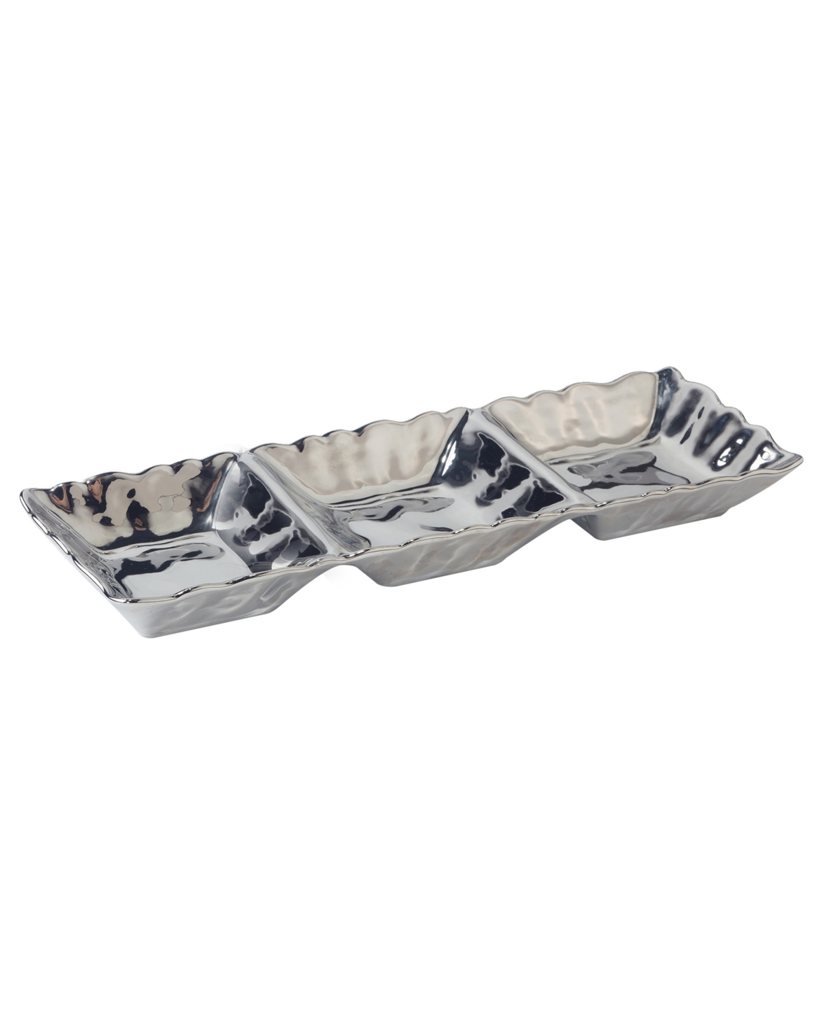 Certified International Gold-silver Tone Coast 3 Section Tray