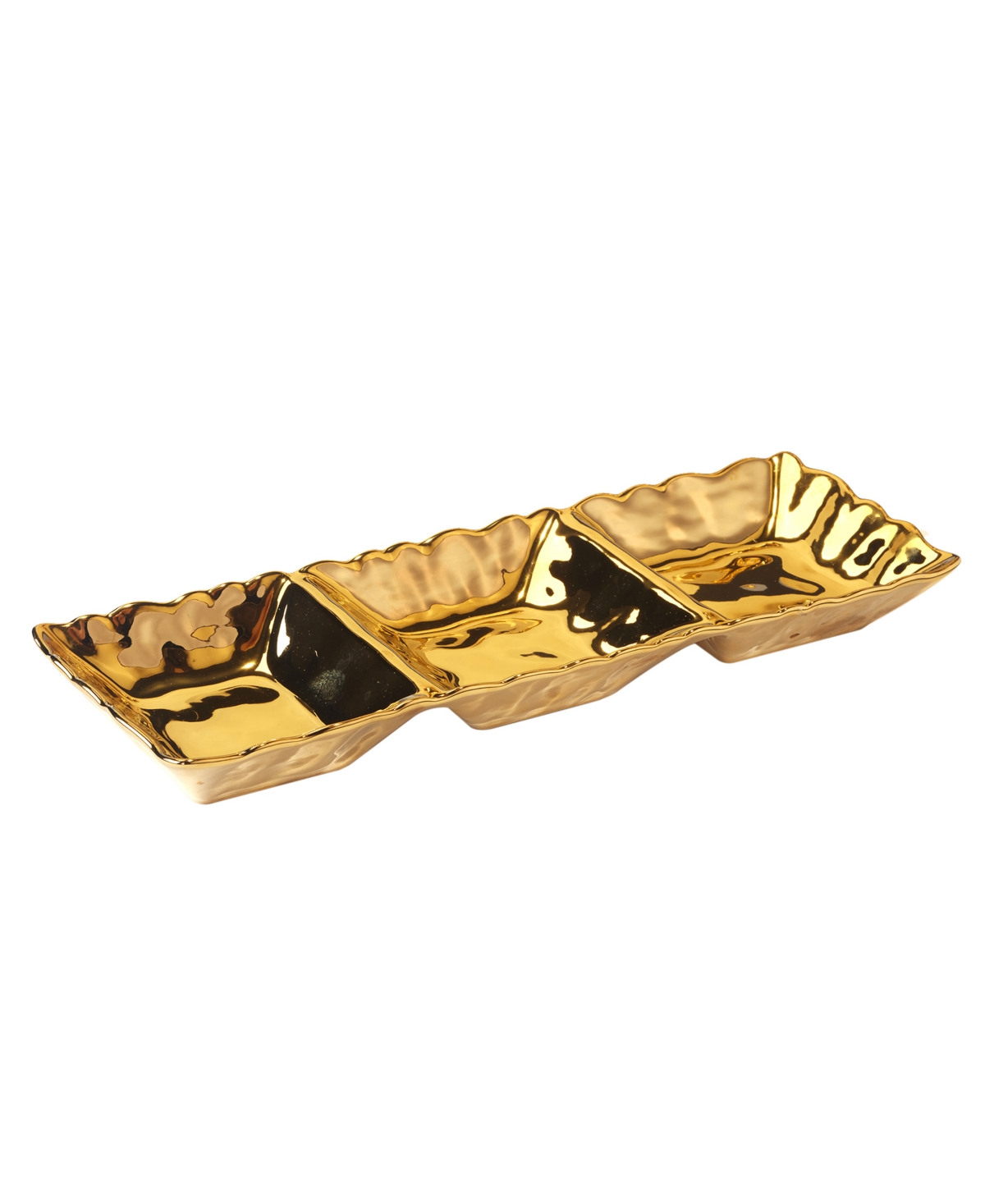 Shop Certified International Gold-silver Tone Coast 3 Section Tray