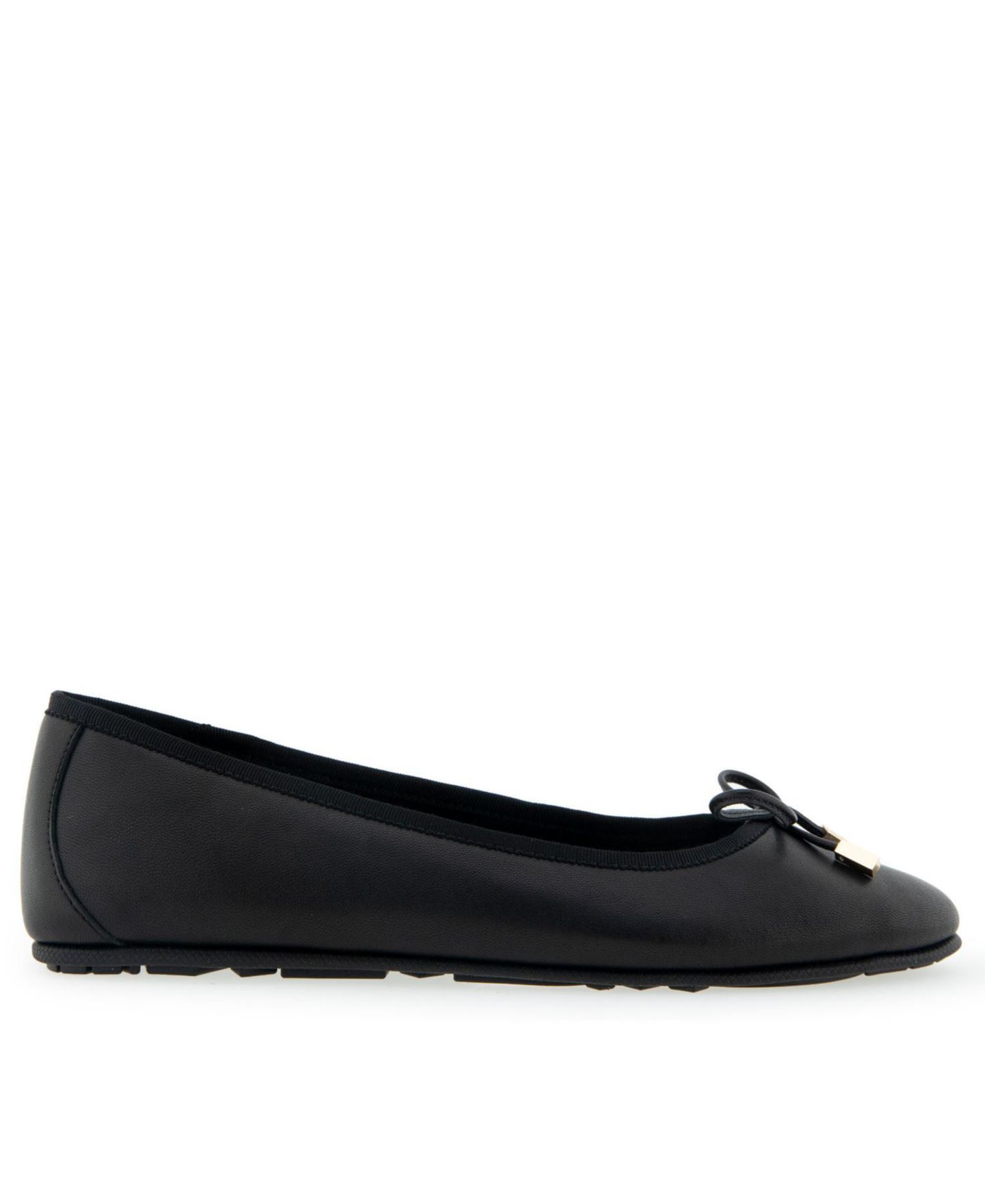 Женские балетки Aerosoles Pia Casual Ballet Wedge Flats, цвет: Чёрный кожаный — фото 2