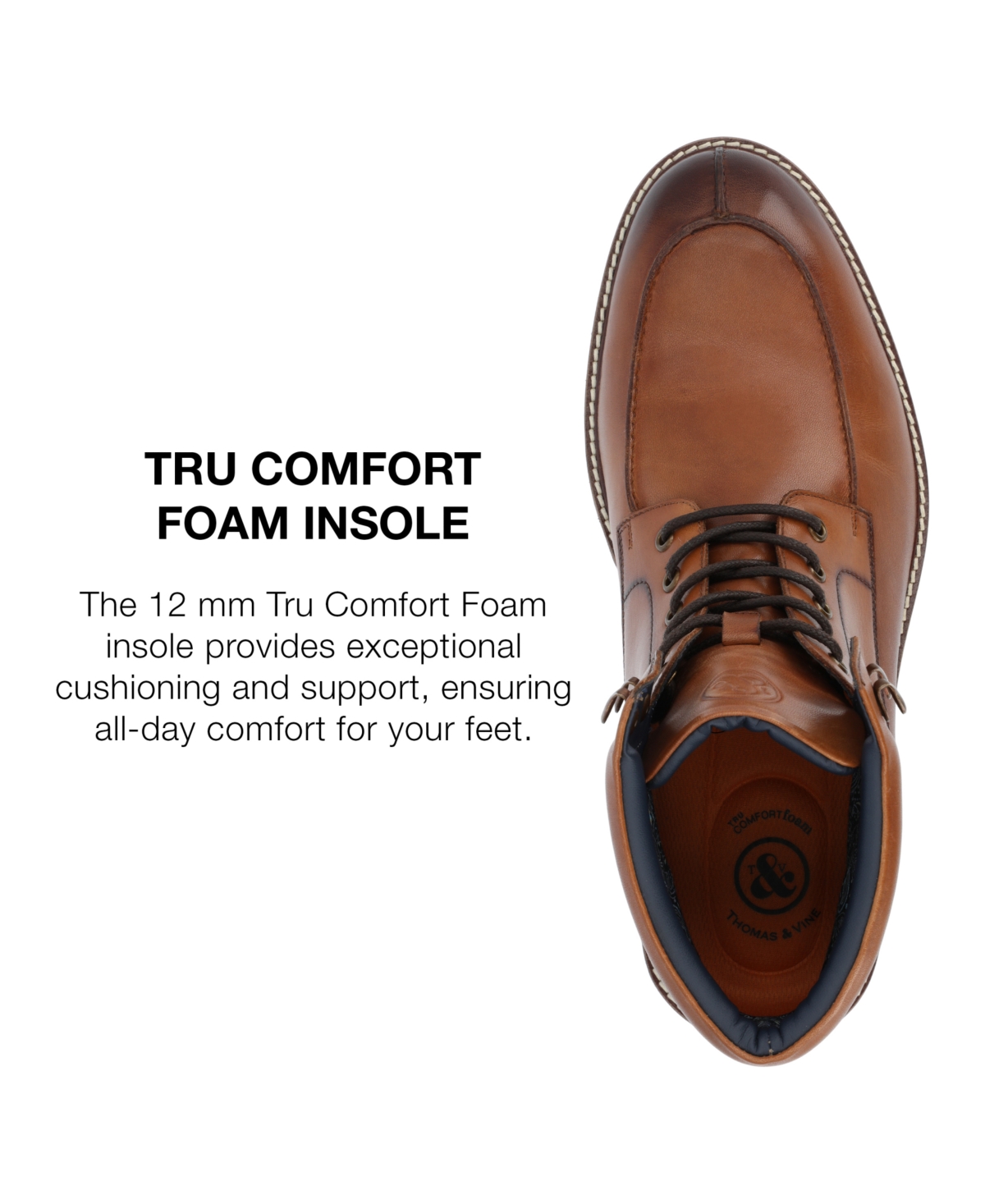 Thomas & Vine Men's Shaffer Tru Comfort Foam Moc Toe Ankle Boots