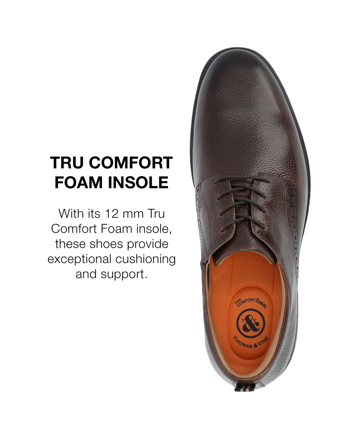 Thomas & Vine Men's Stafford Tru Comfort Foam Plain Toe Derby Dress Shoes