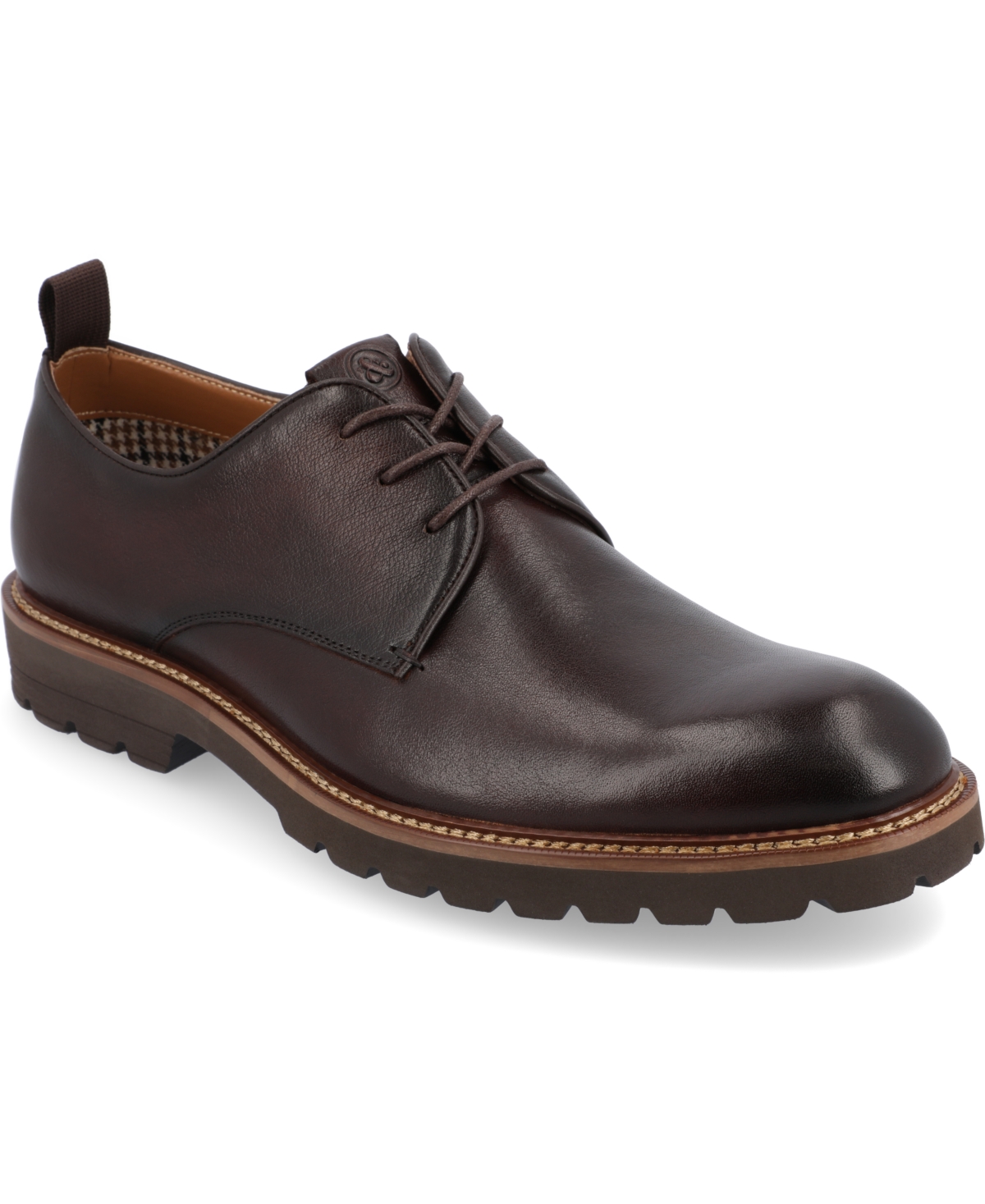 Men's Davies Tru Comfort Foam Plain Toe Lace-up Derby Shoes - Brown