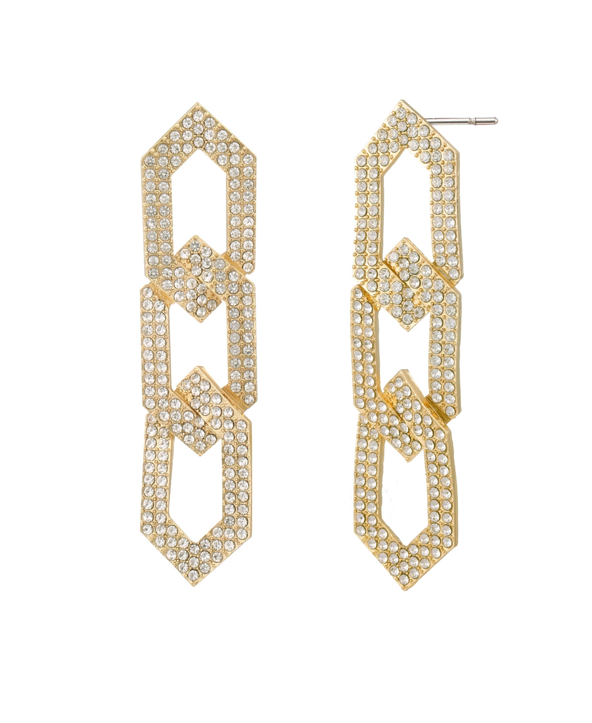 Pave Chain Earring - Gold