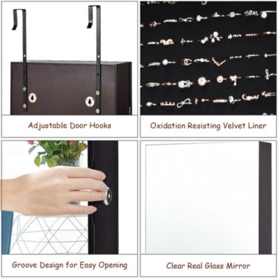 Mirrored Jewelry Cabinet Jewelry Organizer