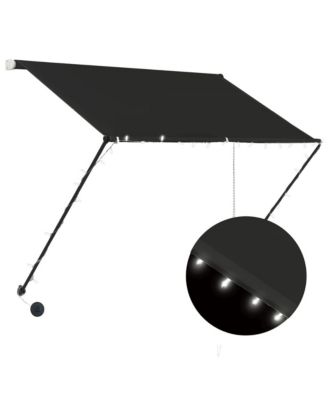 Retractable Awning with LED 39.4"x59.1" Anthracite