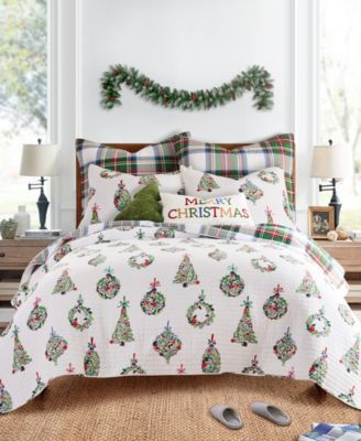 Festive Baubles Reversible 3-Pc. Quilt Set, Full/Queen
