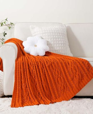 Lifestyle Cable Knit Chenille Throw, 51" x 67"