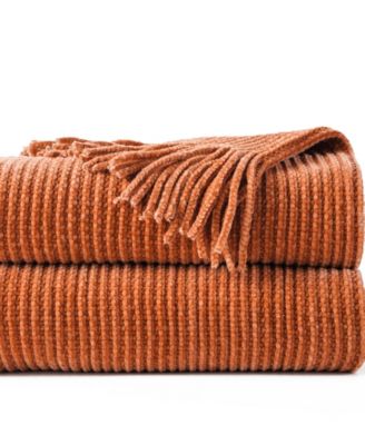 Classic Textured Ribbed Knit Throw, 50" x 60"