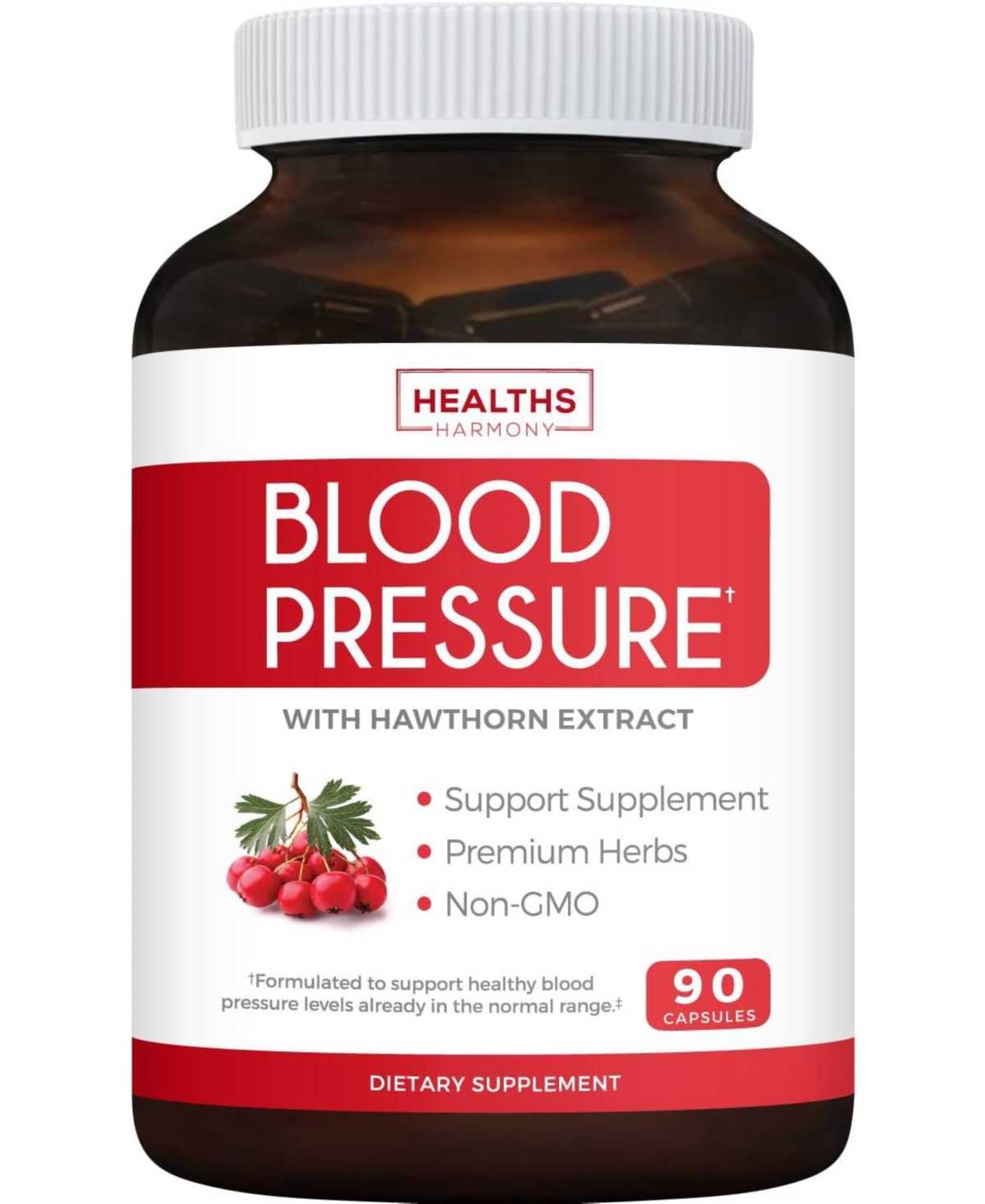 Blood Pressure Support Supplement Non-gmo Premium Natural Herbs, Vitamins & Berries - High Dosage of Hawthorn Berry Extract â Suppor