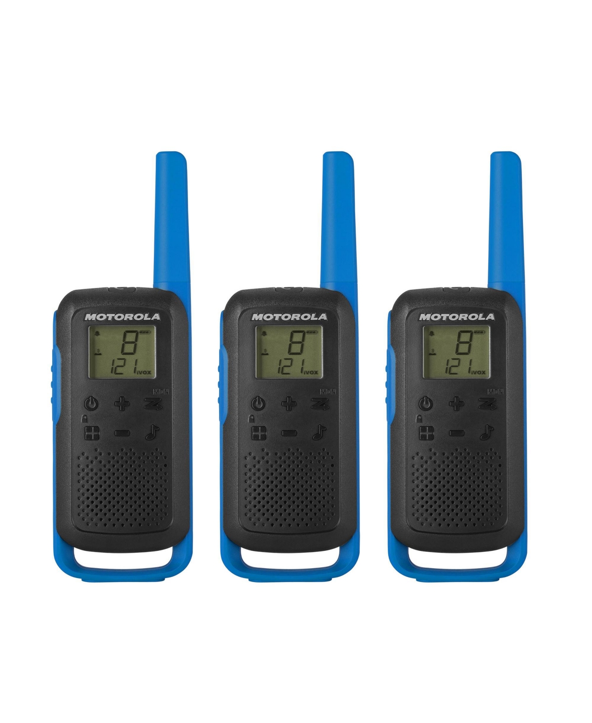 Motorola Solutions T270TP 25 mi. Two-Way Radio Black/Blue 3-Pack - Blue