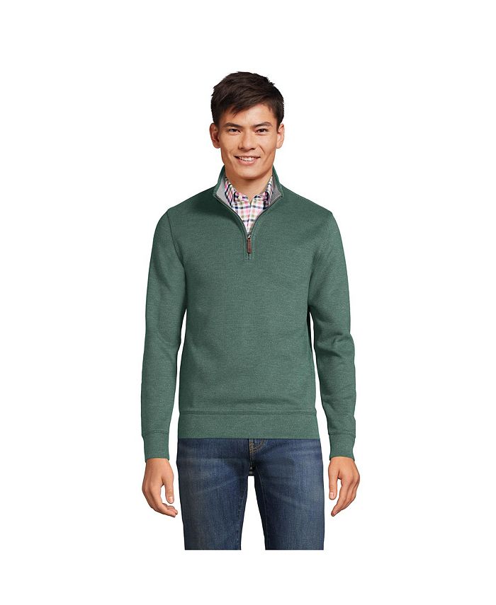Lands' End Men's Bedford Rib Quarter Zip Sweater - Macy's