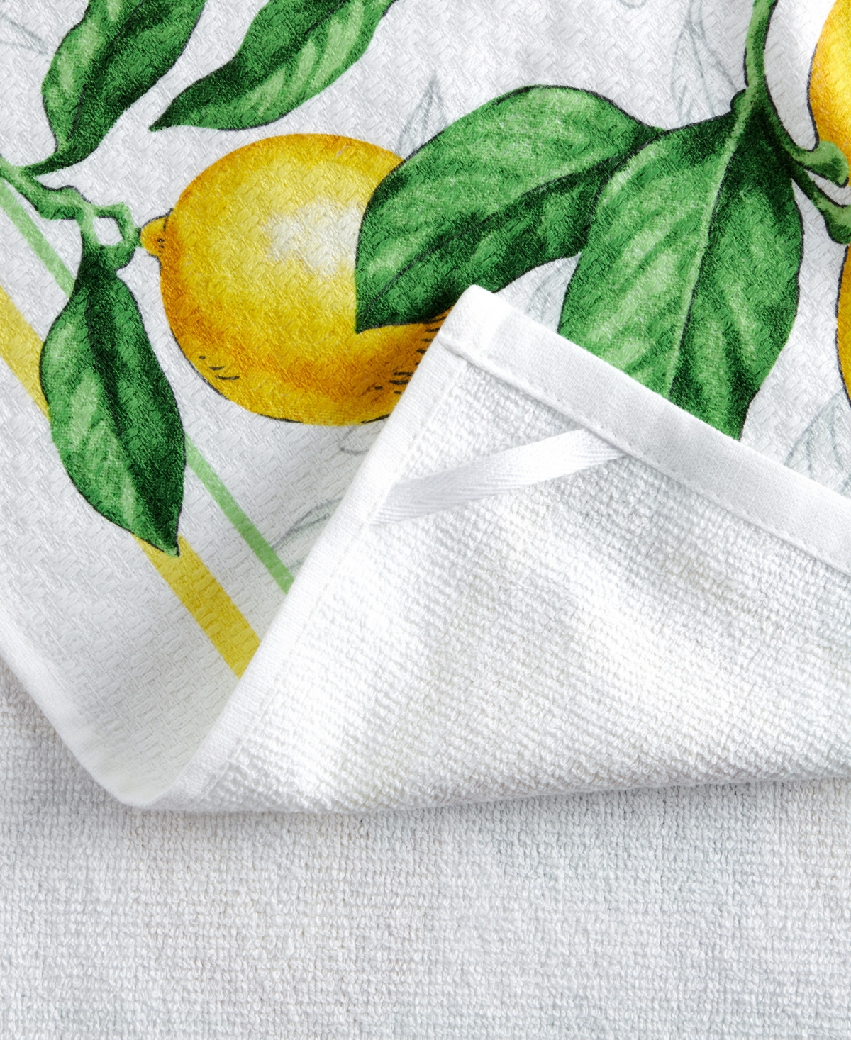 Martha Stewart Lots of Lemons Modern Kitchen Towel, Oven Mitt, Potholder 4-Pack Set - Yellow