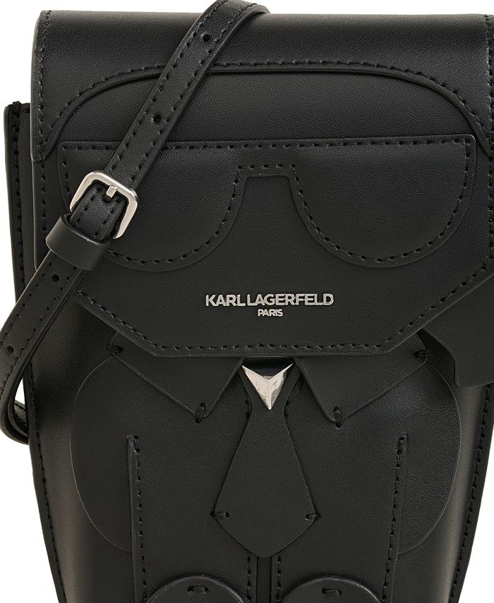 KARL LAGERFELD PARIS Ikons Karl Leather Crossbody - Macy's