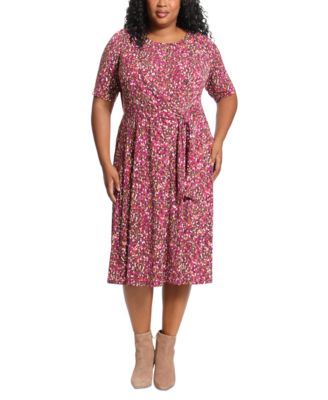 Macy's purple dress plus size best sale