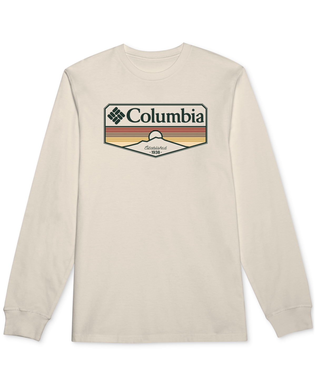 Columbia Mens  Ls Sandy Long Sleeve Graphic T-shirt In Chalk