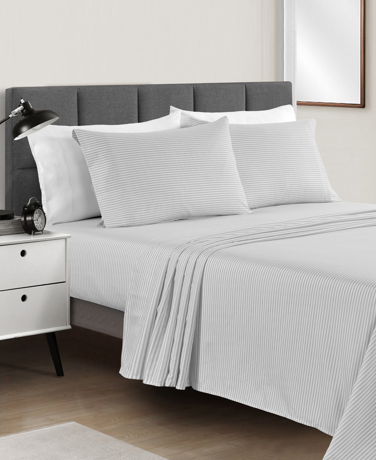 Sunham Microfiber Easy Care Printed -Pc. Sheet Set