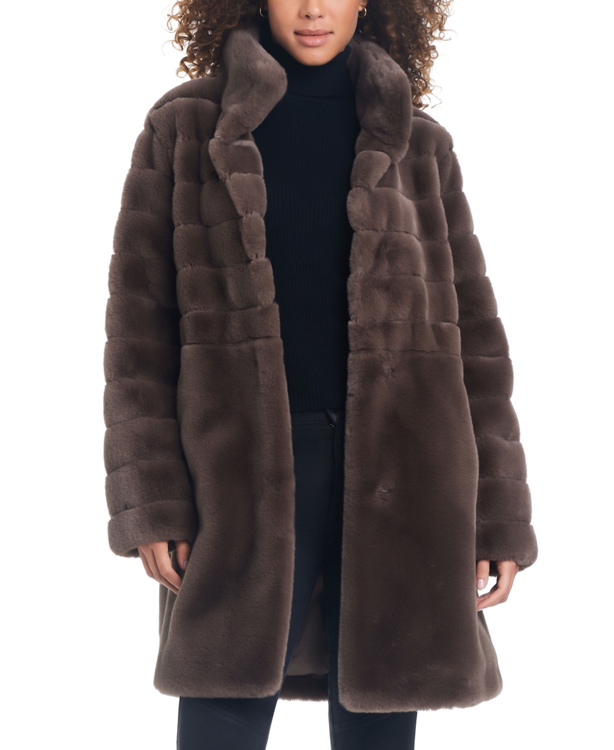 Women's Faux-Fur Coat - Taupe