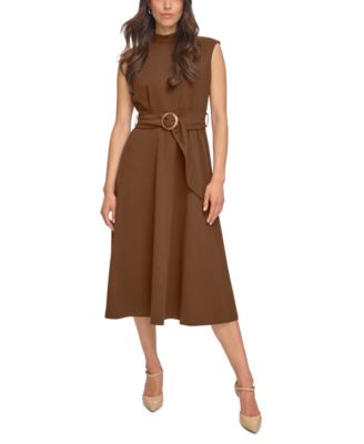 Calvin Klein Women s Belted A Line Dress Macy s