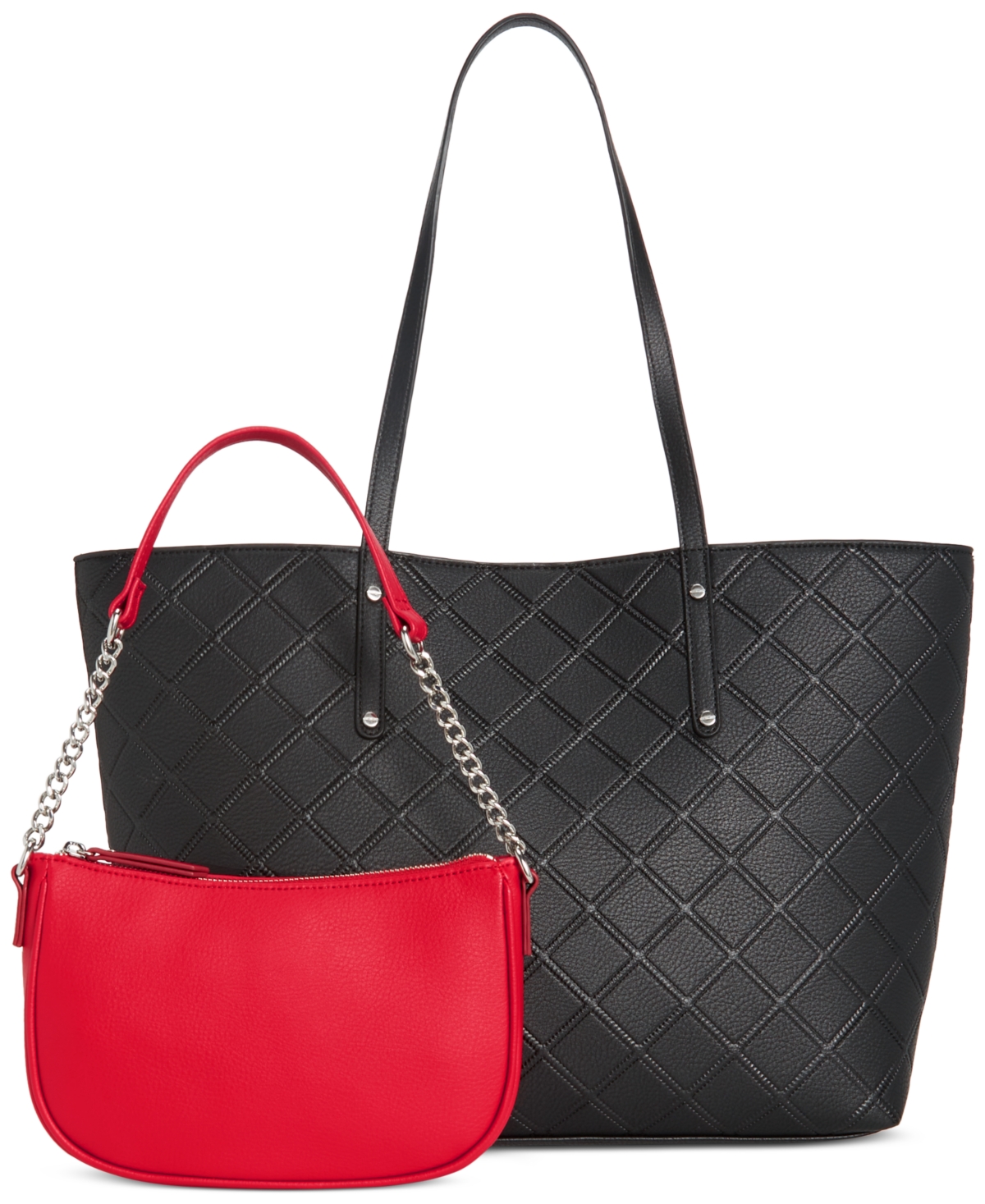 Inc International Concepts Zoiey 2-1 Tote, Created For Macy's In Black,red Peppr