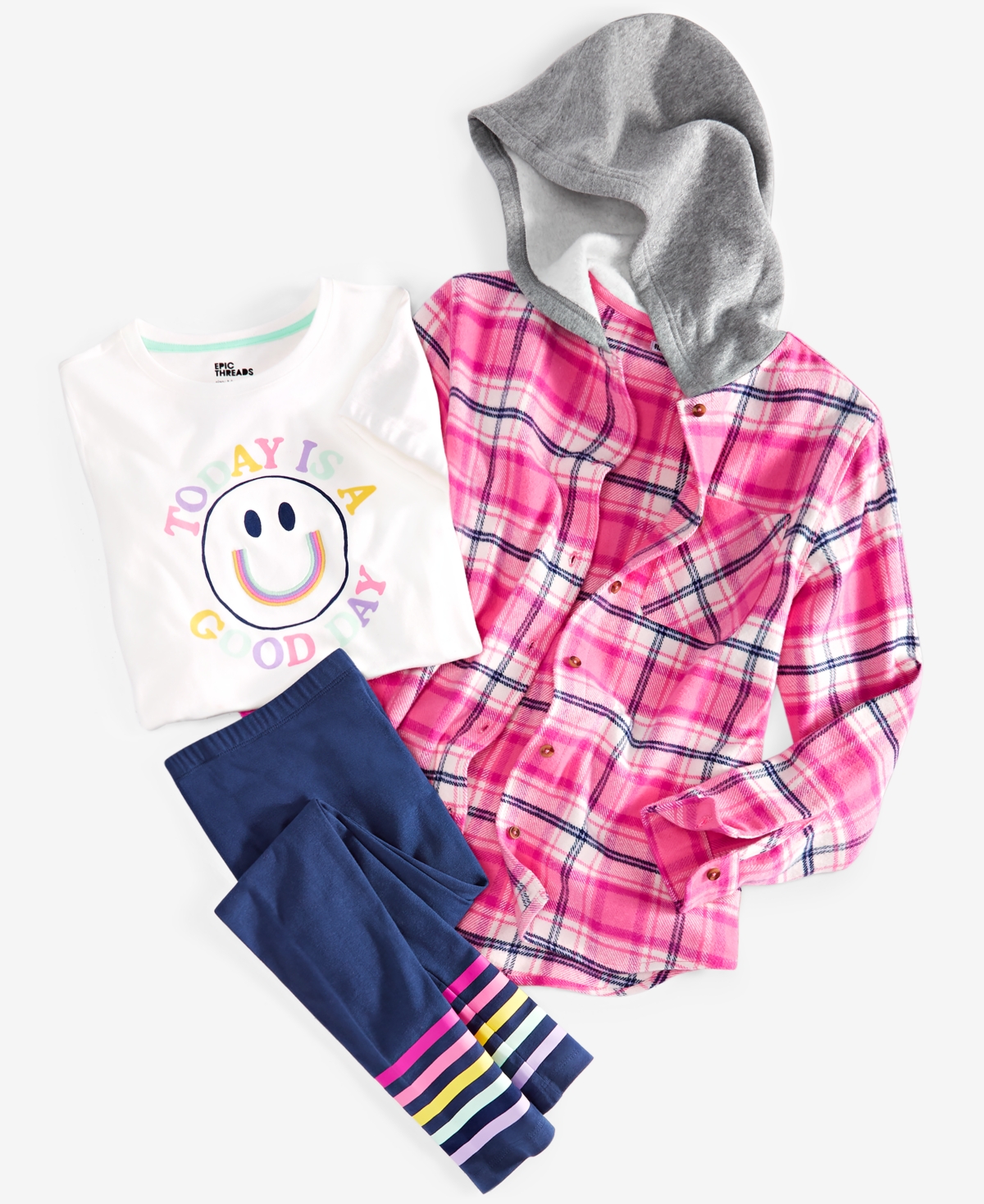 Epic Threads Big Girls Colorful-Border Leggings, Created for Macy's