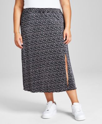 And Now This - Plus Size Knit Midi Skirt