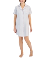 Charter Club Women's Short-Sleeve Matte Satin Sleepshirt, Created for Macy's - Pin Dot