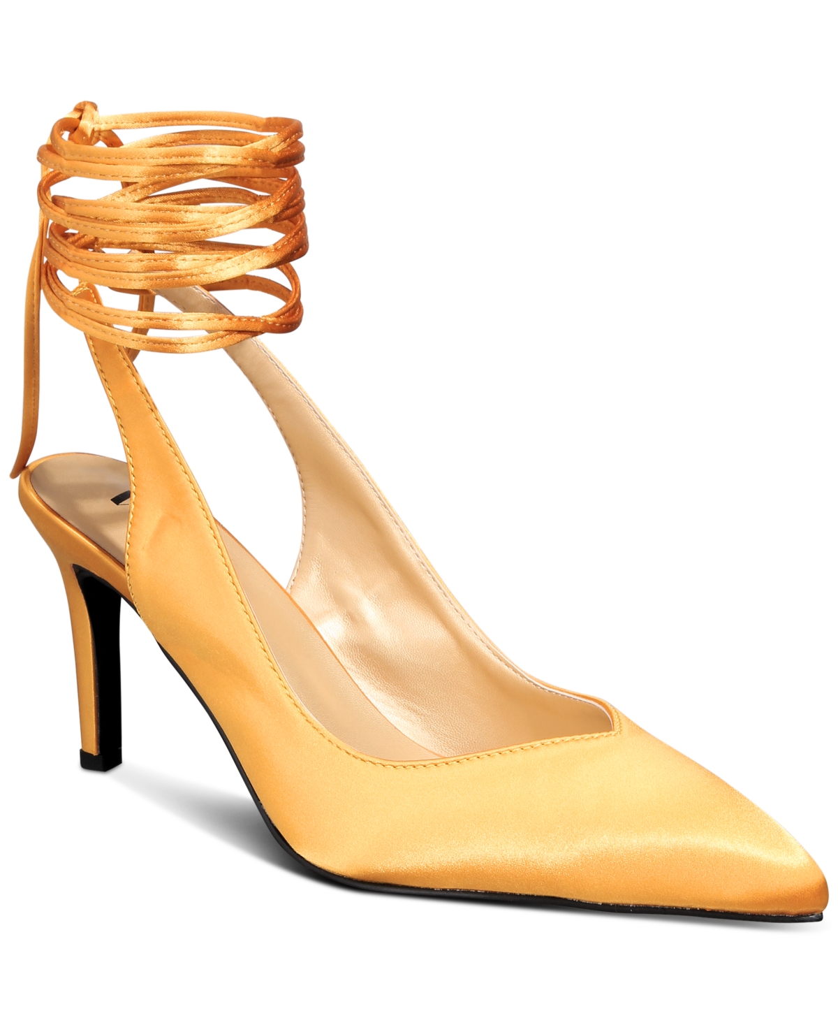 Women's Estelle Ankle-Tie Dress Pumps-Extended sizes 9-14 - Gold